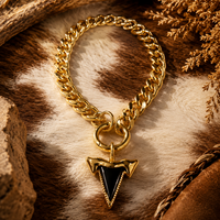 Blackwater Black Agate Shark Tooth Bracelet