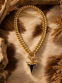 Blackwater Black Agate Shark Tooth Choker