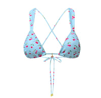 Juliette Top in Blue Watercolor Cherries (Optional Cherries Charm)