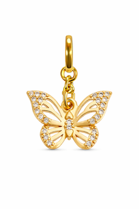 Butterfly Charm with CZ crystals