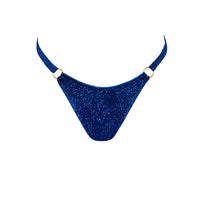 Brazilian Bottom with Gold Rings in Sapphire Glitz (other colors and styles available)