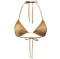 Basic Beach Triangle Top in Shiny Mist Gold