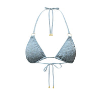 Triangle Top with Gold Rings in Blue Sage Wave Texture (Other colors available)