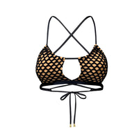 Cierra Top in Black Net with Nude Lycra (also available in White Net)