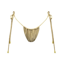 Basic Beach Abbie Tie Bottom in Shiny Champagne