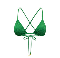 Cross Back Triangle Top in Emerald Cove Jacquard