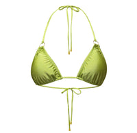 Triangle Top with Gold Rings in Shiny Kiwi (other colors available)