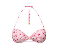 Ayla Sliding Bandeau Top in Pink Watercolor Cherries (other colors available)