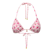 Triangle Top in Pink Watercolor Cherries (Optional Cherries Charm)