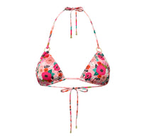 Triangle Top with Gold Rings in Pink Prairie