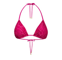 Venice Lace Triangle Top in Fuchsia/Fuchsia