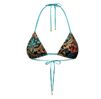 Reversible Brown Tooled/Turquoise Stone Triangle Top