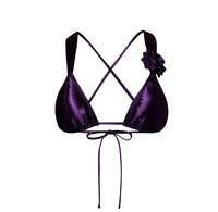 Juliette Top with Rosette in Satin Dark Eggplant (other colors available)
