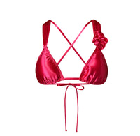 Juliette Top with Rosette in Satin Poppy (other colors available)
