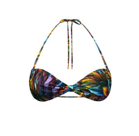 Ayla Sliding Bandeau Top in Vibrant Feathers